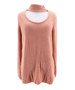Kensie Women&#39;s Pink Rose Pullover Choker Ribbed Sweater Size Small NEW - $12.22 CAD