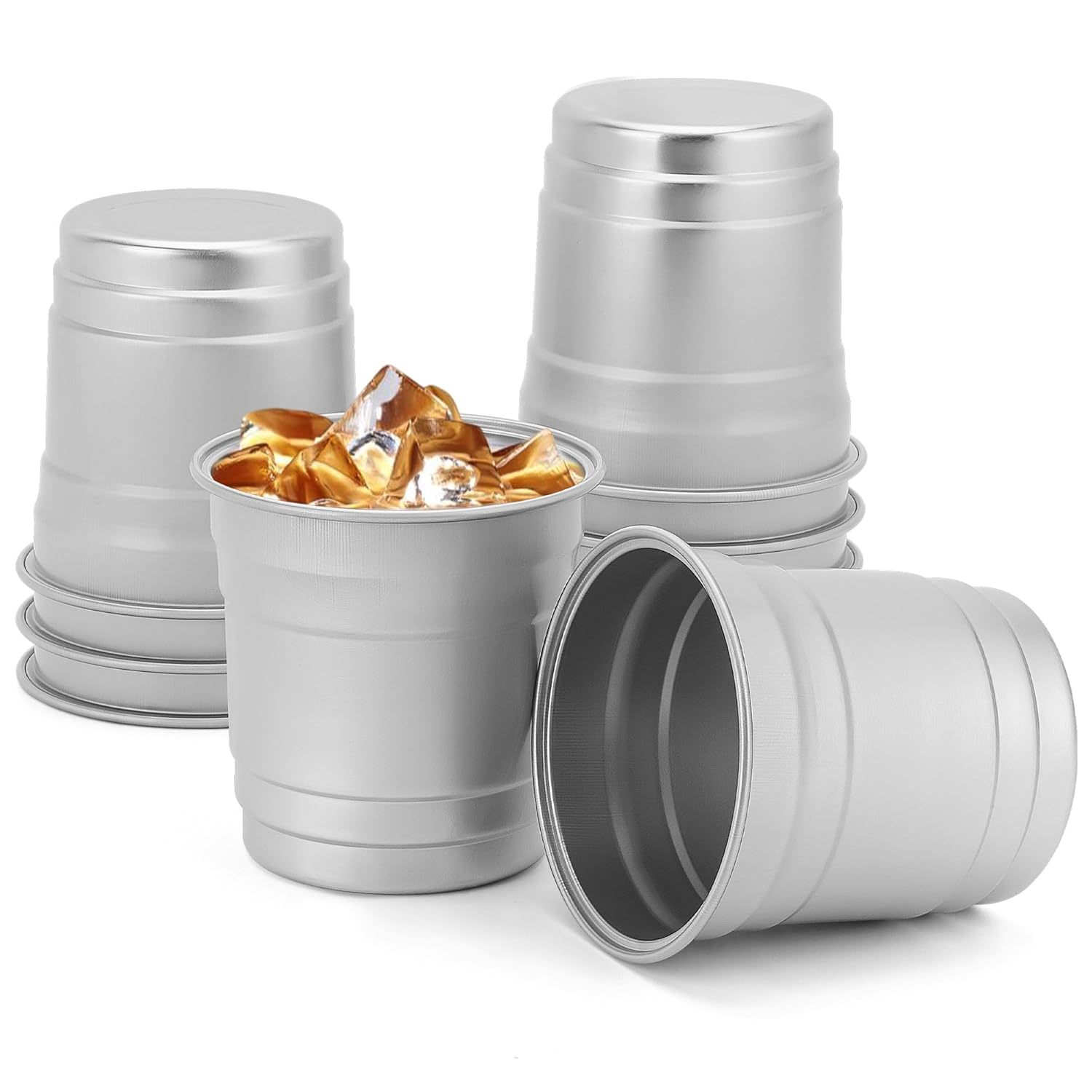 Eco-Friendly Aluminum Cups, 9 Oz, 100% Recyclable Party Cups, Reusable And Dispo