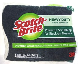 Scotch-Brite Heavy Duty Scrub Sponge, Yellow And Green (6 Pack) - £10.25 GBP