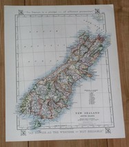 1921 Antique Map Of New Zealand South Island / Papua New Guinea Indonesia - £23.61 GBP