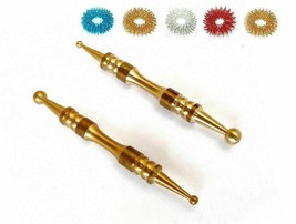Sujok Acupressure Probe Compact Brass Metal Diagnostic Jimmy 5 Rings Set of 2 - £9.39 GBP