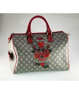 Gucci Coated Canvas Boston Tattoo Rose Heart Bag Limited Edition w/ Charm - £948.44 GBP