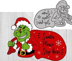 Santa Please Stop Here Grinch Metal Cutting Die Card Making Scrapbooking Dies   - £9.42 GBP