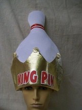 Fun King Pin Shaped Bowling Costume Hat Alley Team League Strike Unisex Tenpin - £10.14 GBP