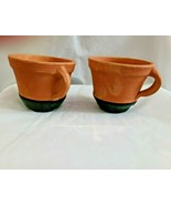 Foreside Home and Garden Set of Two (2) Terracotta Teacup Planters Black... - £23.88 GBP