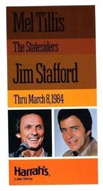 Mel Tillis &amp; Jim Stafford at  Harrah&#39;s Lake Tahoe Nevada  Postcard 1984  - $11.00