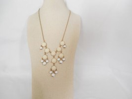 Style &amp; Co 16” w 1.25” ext. Gold Tone Cream Stone Frontal Necklace D142 - £11.49 GBP