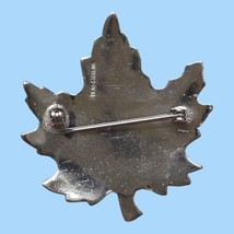 Vintage Beau Maple Leaf Broach Pin 2 Leaves Sterling Silver 1 1/2&quot; x 1 1/2&quot; - £9.45 GBP