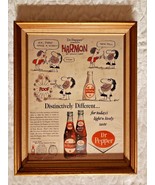 Vintage Dr Pepper Presents Harmon By Johnny Hart Framed Advertisement - £19.65 GBP