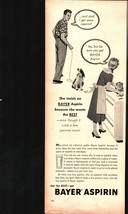 1954 Bayer Aspirin vintage popcorn wife dog vintage ad a8 - £16.93 GBP