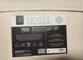 Hotel Premier Collection 700 Thread Count Egyptian Cotton Sheet Set Queen Ivory - £54.60 GBP
