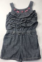  Gymboree Retired Ladybug Romper Bug One Piece Sz 7 Denim Blue Shorts Embroidere - $27.00