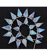 Natural 20 pieces faceted rainbow moonstone tie shape briolette beads 8x... - £78.65 GBP
