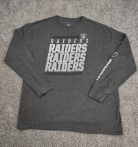Oakland Raiders Shirt Men XL Gray Long Sleeve Pullover NFL Majestic Las Vegas - £14.11 GBP