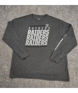 Oakland Raiders Shirt Men XL Gray Long Sleeve Pullover NFL Majestic Las ... - £14.06 GBP