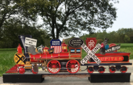 RAILROAD PARTY DECORATION | Trains Collage Sign | Laser cut w/stands - $59.99