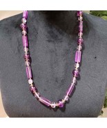Womens Fashions Purple Round Amethyst Stone Collar Necklace with Lobster... - £27.73 GBP