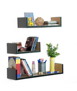 [Gray Space] U-Shaped Leather Wall Shelf (Set of 3) - £63.94 GBP