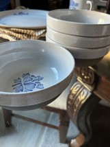MIDWINTER LTD Blue Print Stoneware Cereal Bowls 5 1/2”D NOS 4 Ava - £37.83 GBP
