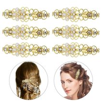 Spring for Women Girls Hair Styling Flower Pearls Hair Clips Vintage Rhinestone - £11.84 GBP