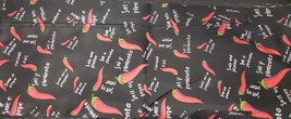 Fabric Kitchen Apron approx. 25&quot; x 33&quot;, RED CHILLI PEPPERS ON BLACK, Gallus - £11.64 GBP