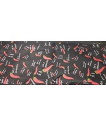 Fabric Kitchen Apron approx. 25&quot; x 33&quot;, RED CHILLI PEPPERS ON BLACK, Gallus - £11.84 GBP