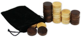 DA VINCI 1.25 inch Wood Backgammon or Checkers pieces - 30 pieces with Bag - £8.67 GBP