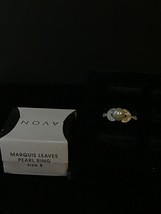 AVON Marquis Leaves Pearl Ring Size 8 Silver Tone New in Box (150 A &amp; B) - $15.00