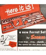 1948 Snap On Tools Ferret Set Advertisement Wrench Ratchet Vintage E2H3 - €25,92 EUR