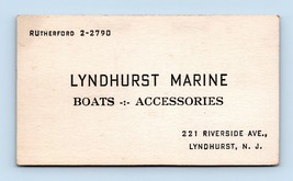 Lyndhurst Marine Boats and Accessories Vintage Business Card Lyndhurst N... - $8.86