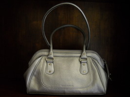 Isaac Mizrahi Silver Handbag Leather Discontinued - $54.99