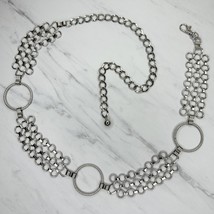 Chunky Multi Strand Silver Tone Metal Chain Link Belt OS One Size - £15.81 GBP