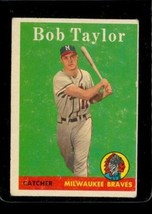 Vintage Baseball Trading Card Topps 1958 #164 Bob Taylor Milwaukee Braves - £9.77 GBP