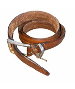 Belt Full Grain Cowhide Leather Belt with solid brass hardware size 38/9... - $27.75