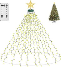 Christmas Tree String Lights Ring Structure w Star Topper Remote Control NEW - £42.13 GBP