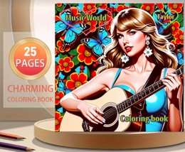 Taylor Coloring Book 25 Unique Pages single-sided illustrations  - $16.00