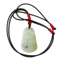 1.7&quot; China Nature Certified Grade A Jadeite Jade Lucky Maggpie and Bat Hand Carv - £38.59 GBP