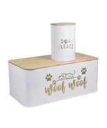 Pet Food And Treat Container Metal Storage Box Metal Canister New Open Box - $19.79
