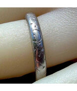 ORIGINAL Antique SOLID PLATINUM ART Deco Wedding Band Engraved Ring Size... - $2,180.25
