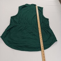 Blue Mountain RN#129746 Women's Green Quilted Full Zip Pockets Fleece Vest Sz L image 6