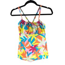 Lands End Chlorine Resist Tie Front Underwire Tankini Top Adjustable Straps 10 - £13.10 GBP