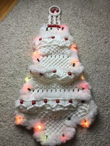 Vintage Handmade Macrame Christmas Tree 35 inch Wall Hanging Lights Mail... - £23.67 GBP