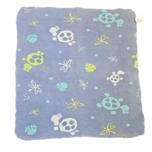 RARE Vintage Carters Blue Baby Blanket Frog Turtle Dragonfly 31 X 33 HTF... - £74.48 GBP