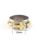 Stainless Steel Rosary Band RING with Spinner and Crucifix – Various sizes - $3.85
