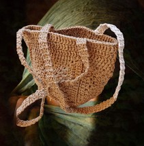Crochet Stenli yarns Raffia bag, Color - Brown, Handmade Stenli yarns Raffia Bag - £39.96 GBP