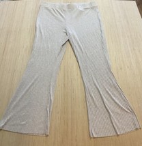 H&amp;M Beige Flared Ribbed High Stretchy Waisted Pants XXL (2XL) - $24.19