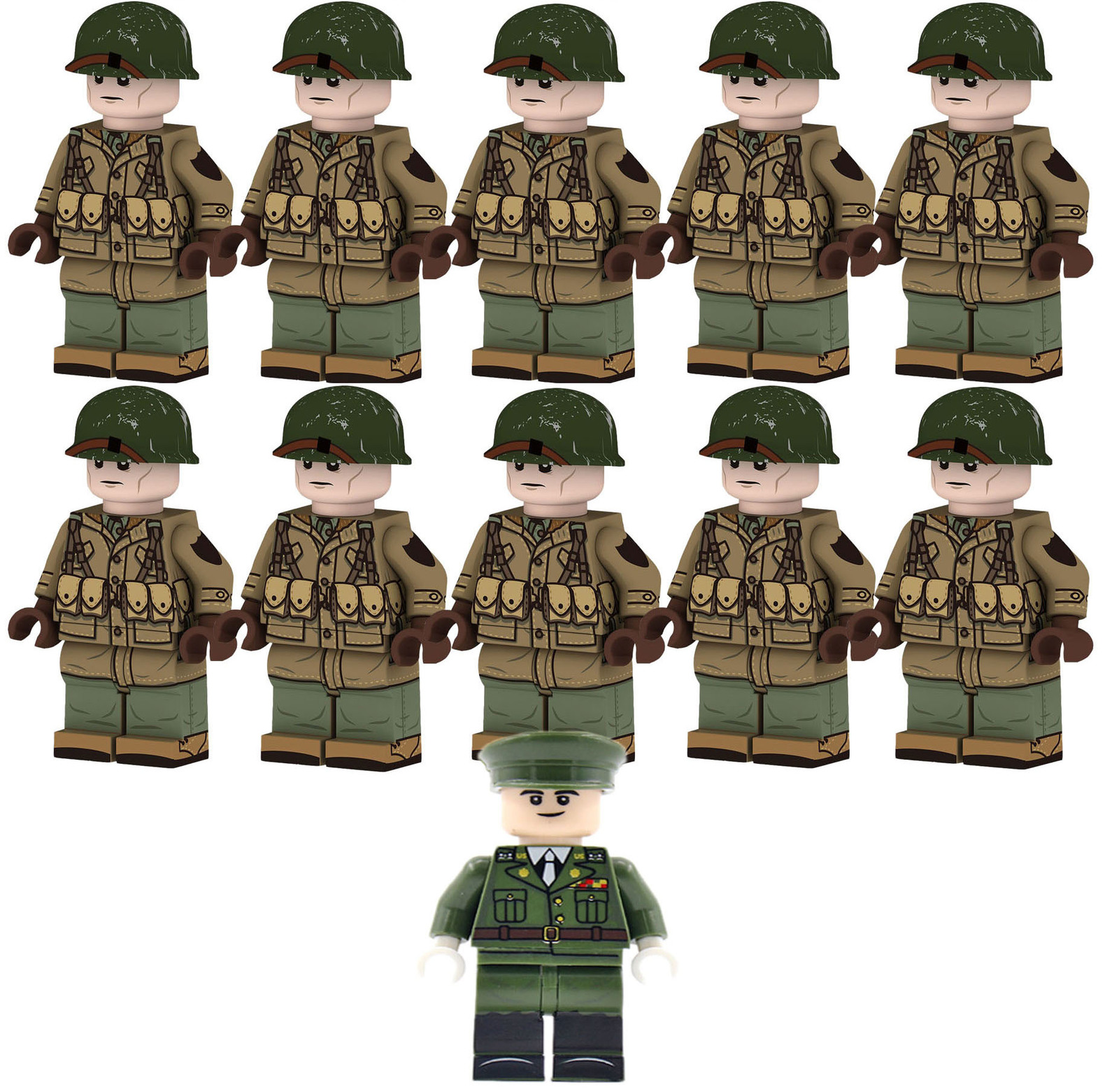 11pcs Normandy Landing Military Collection US Army Set C Minifigures