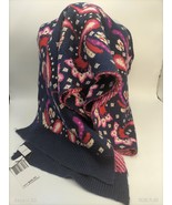 NWT VERA BRADLEY Cozy Knit Winter Warm Scarf Paisley Navy Blue Red Pink ... - £20.24 GBP