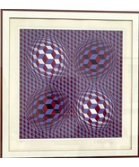 Victor Vasarely (1906-1997) Geometric Image HAND SIGNED in Pencil C.1970 - $33,863.66 MXN