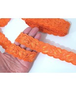 1 inch / 2.5cm - 10yTorrid Orange Scallop Flower Stretch Lace Trim Craft... - £7.04 GBP